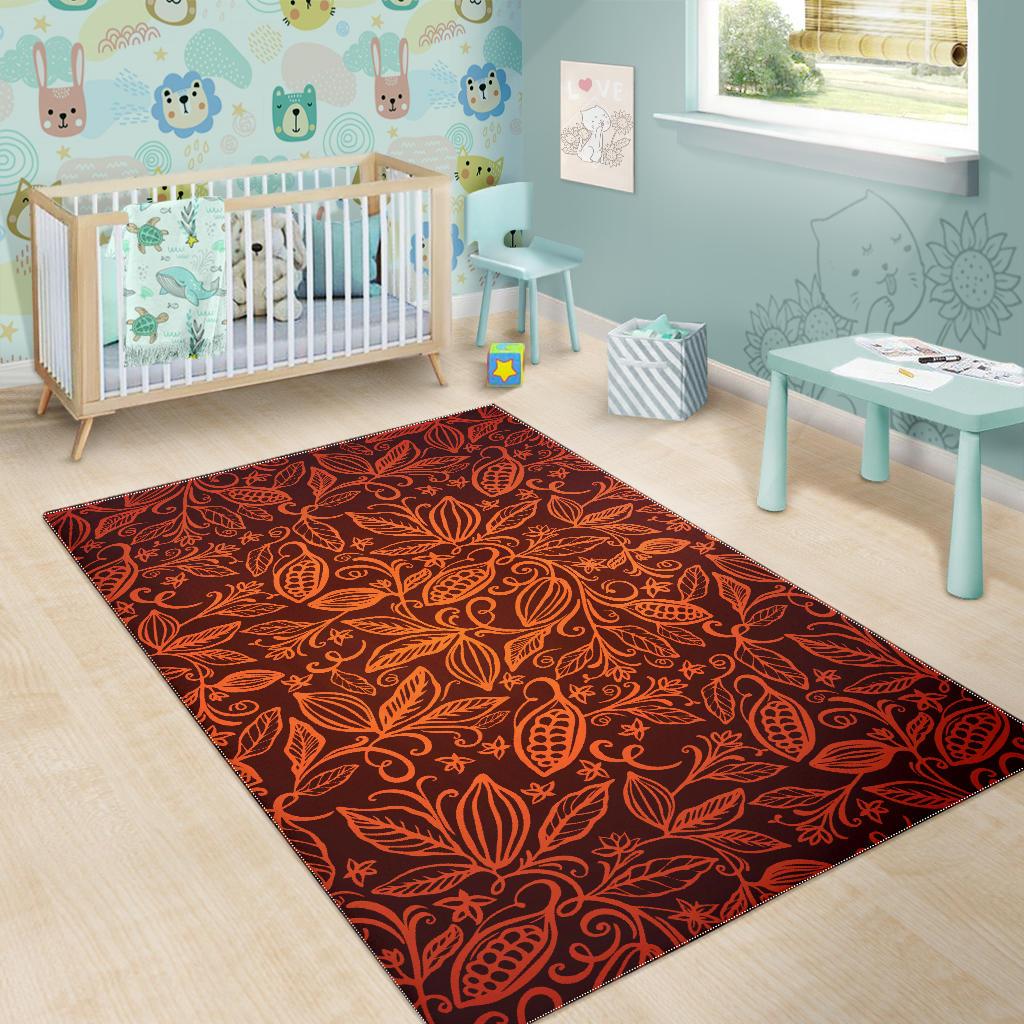 Cocoa beans tribal polynesian pattern Area Rug