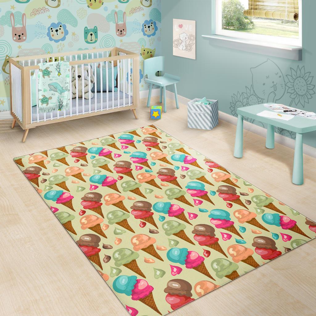Colorful ice cream pattern Area Rug