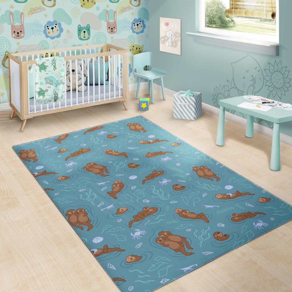 Sea otters pattern Area Rug