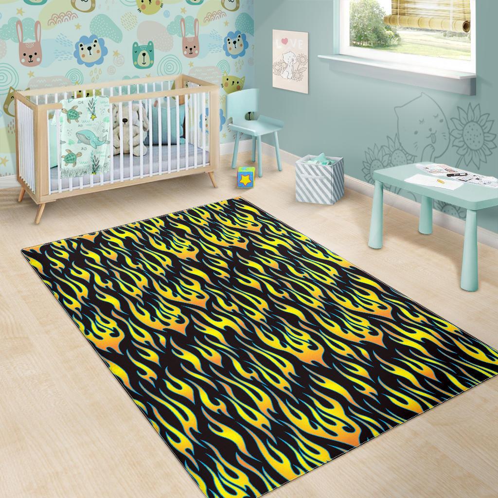 Flame Fire Pattern Background Area Rug