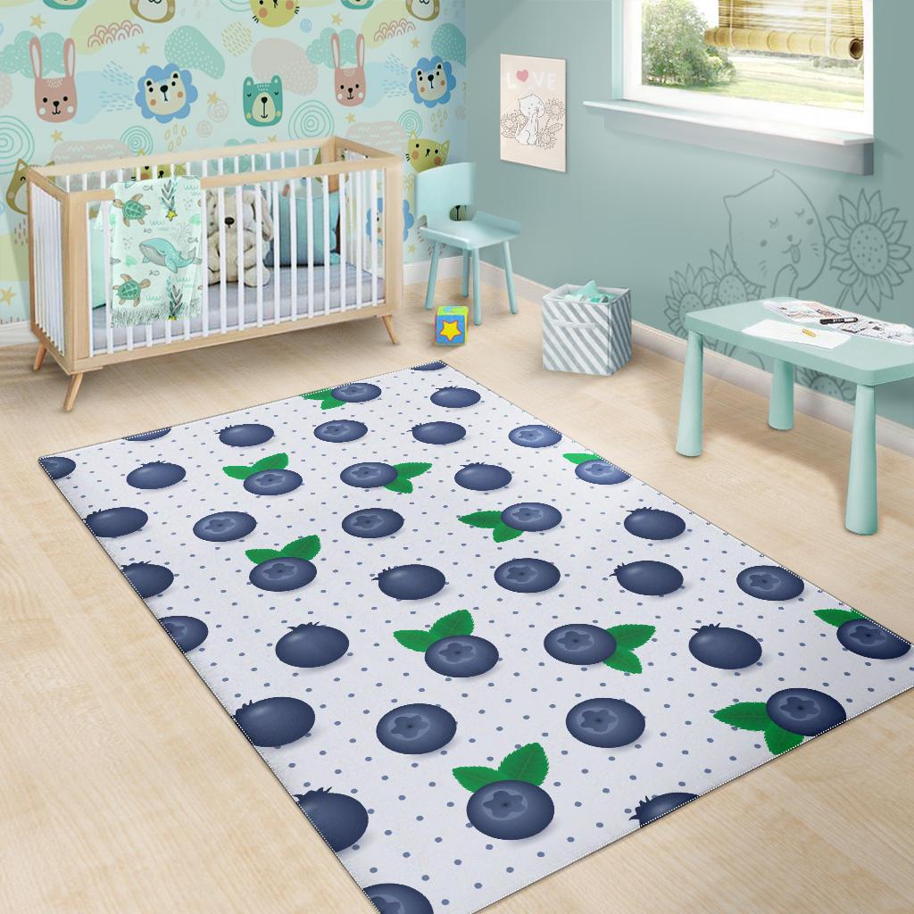 Blueberry Pattern Print Design BB02 Area Rugs