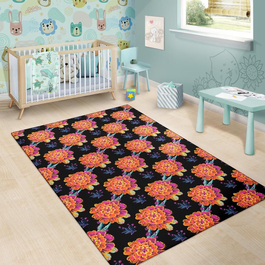 Marigold Pattern Print Design MR04 Area Rugs