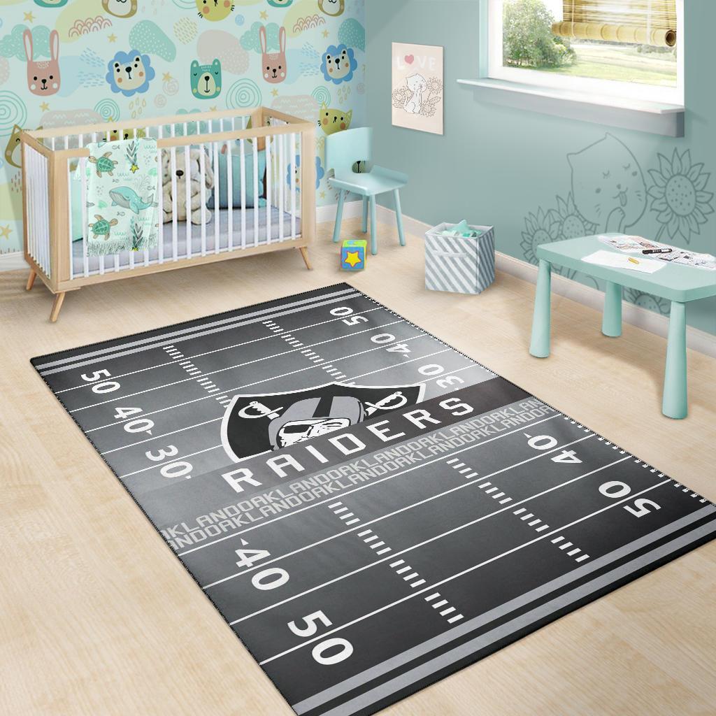 Raiders Football Field Area Rug
