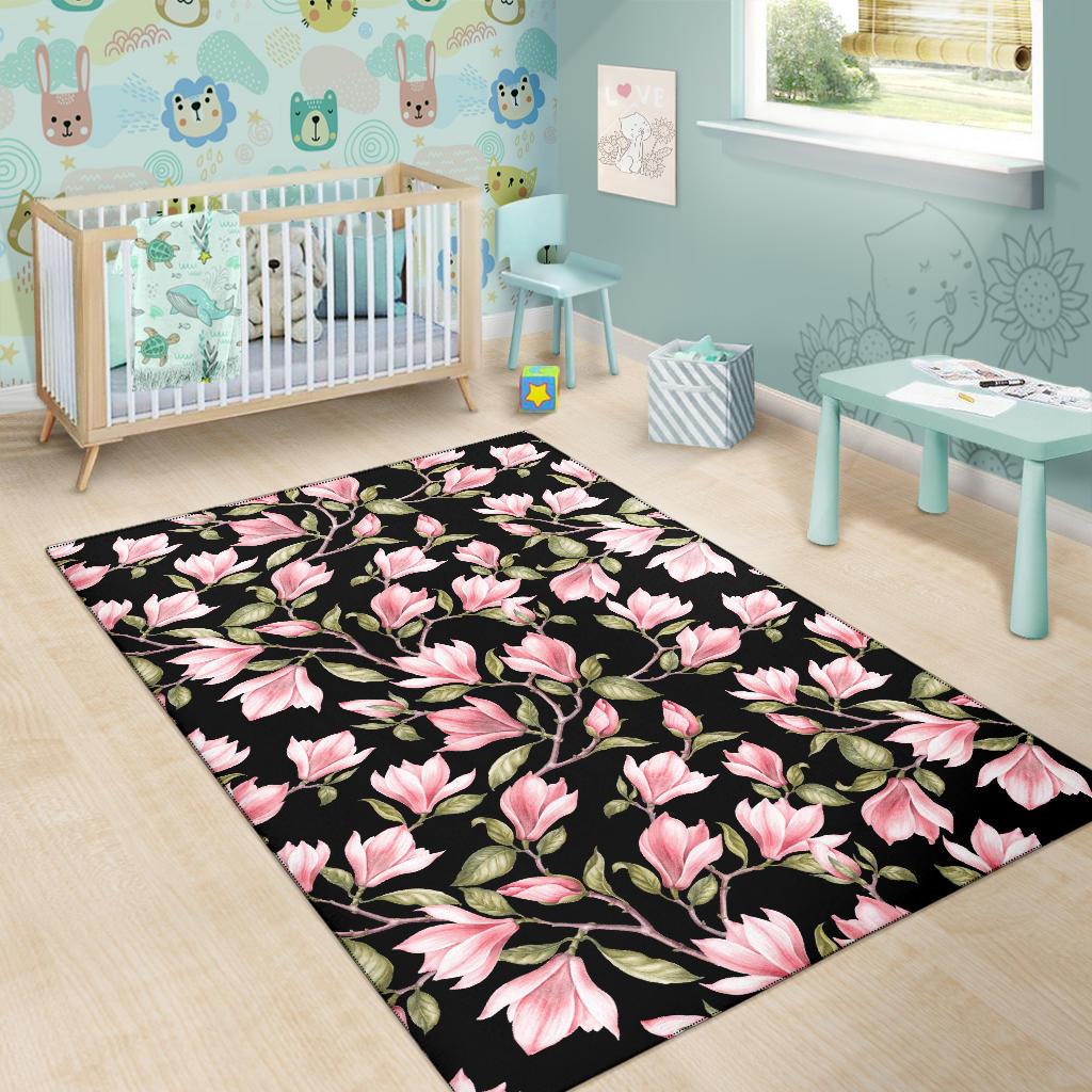 Magnolia Pattern Print Design MAG03 Area Rugs