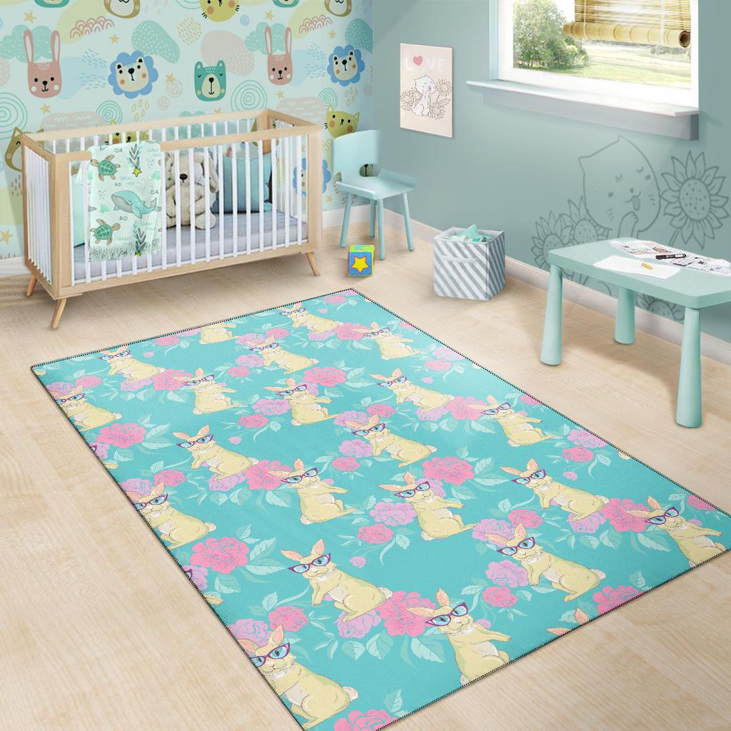 Rabbit Pattern Print Design RB05 Area Rugs
