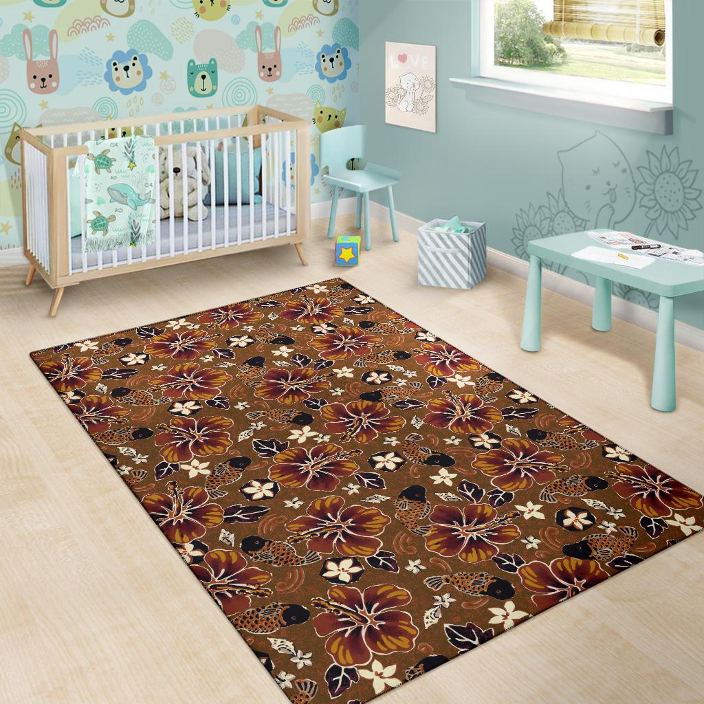 Hawaiian Themed Pattern Print Design H01 Area Rugs