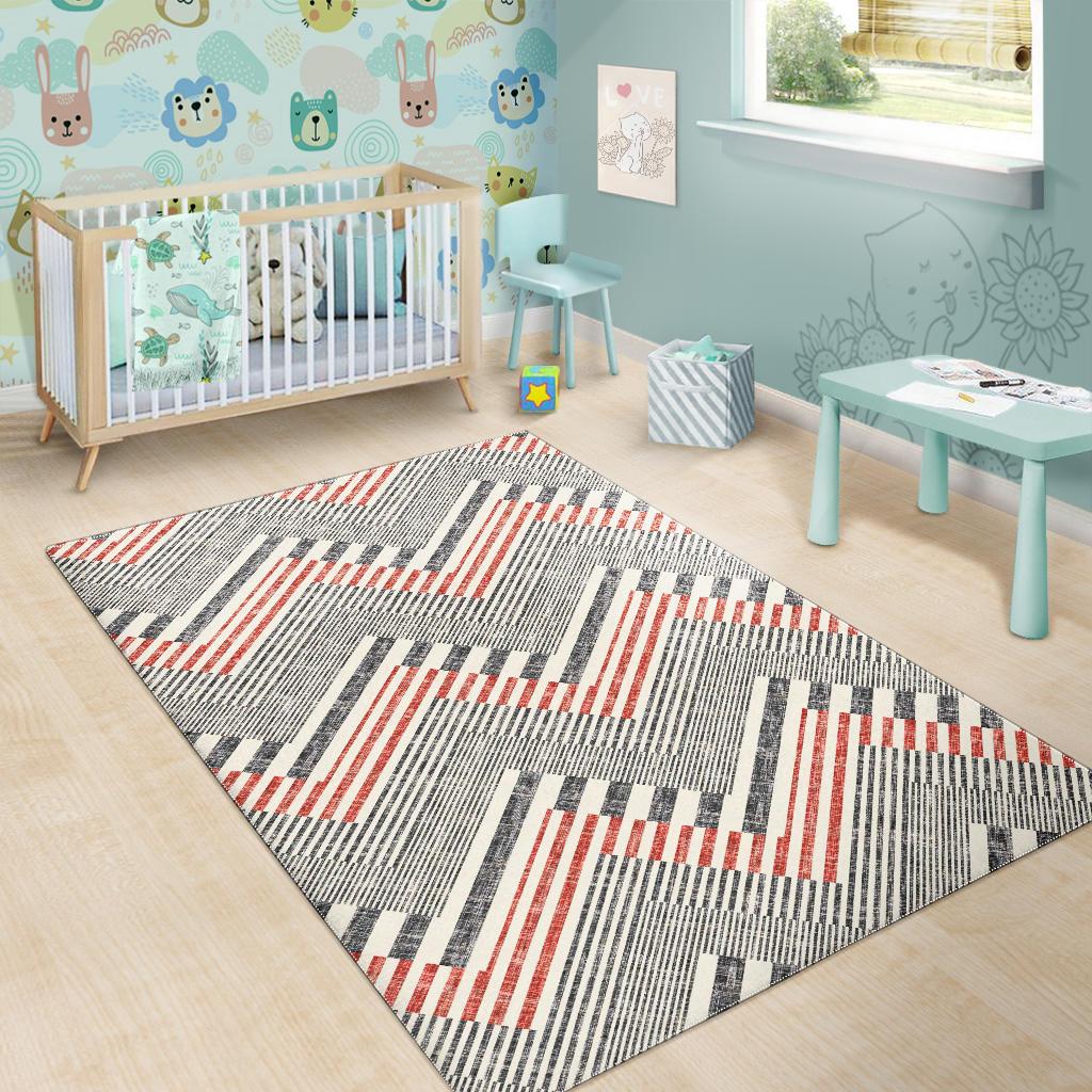 zigzag chevron striped pattern Area Rug