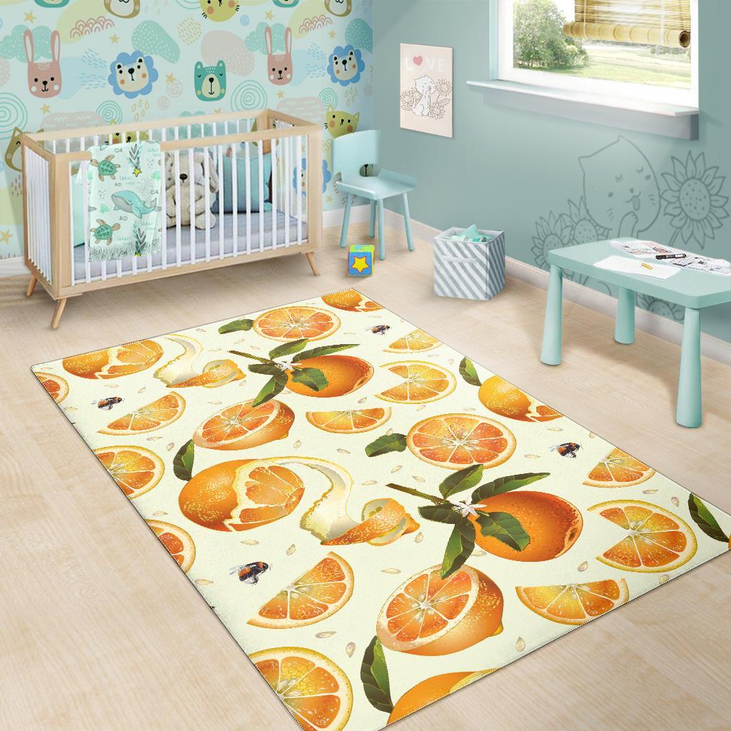 Orange Pattern Area Rug