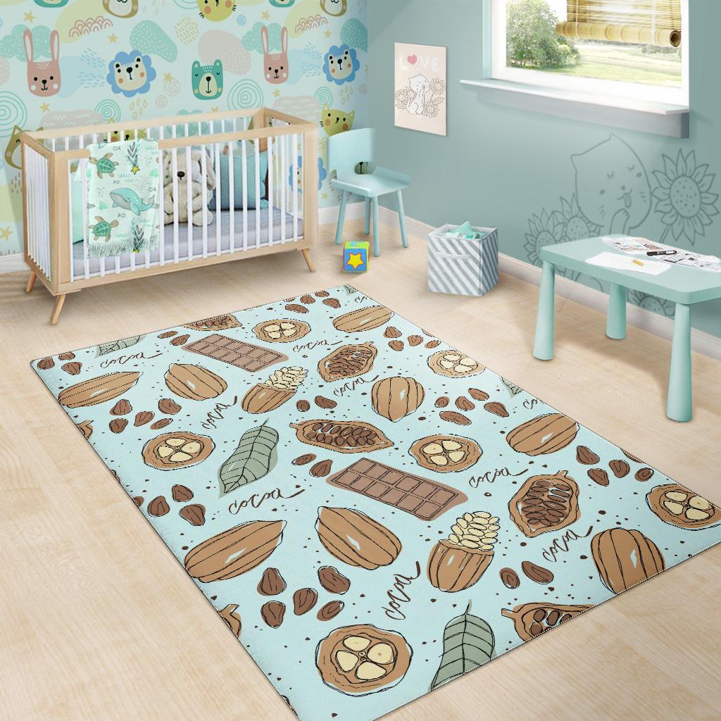 Hand Drawn Cocoa Pattern Area Rug
