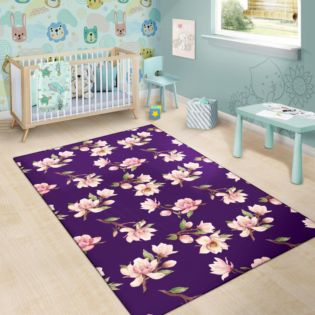 Magnolia Pattern Print Design MAG02 Area Rugs