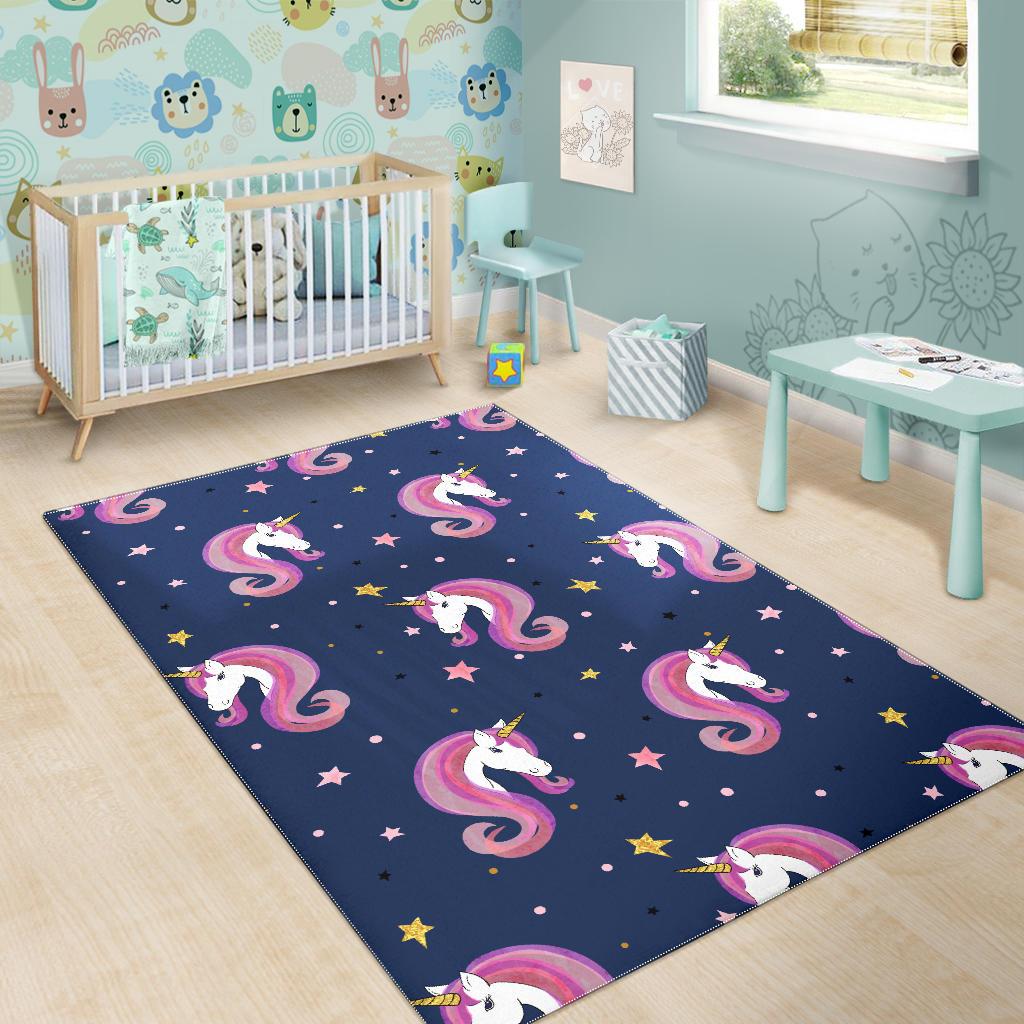 Unicorn Head Pattern Area Rug