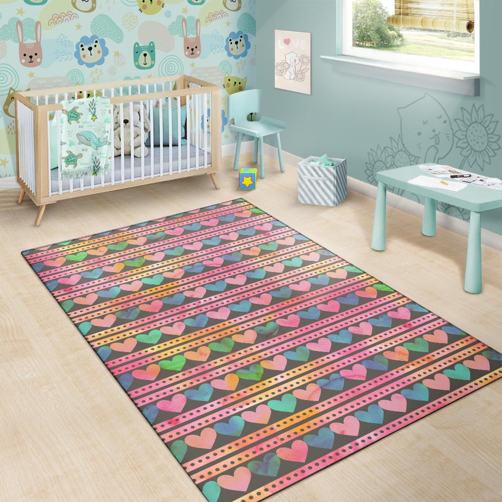 Heart Pattern Print Design HE010 Area Rugs
