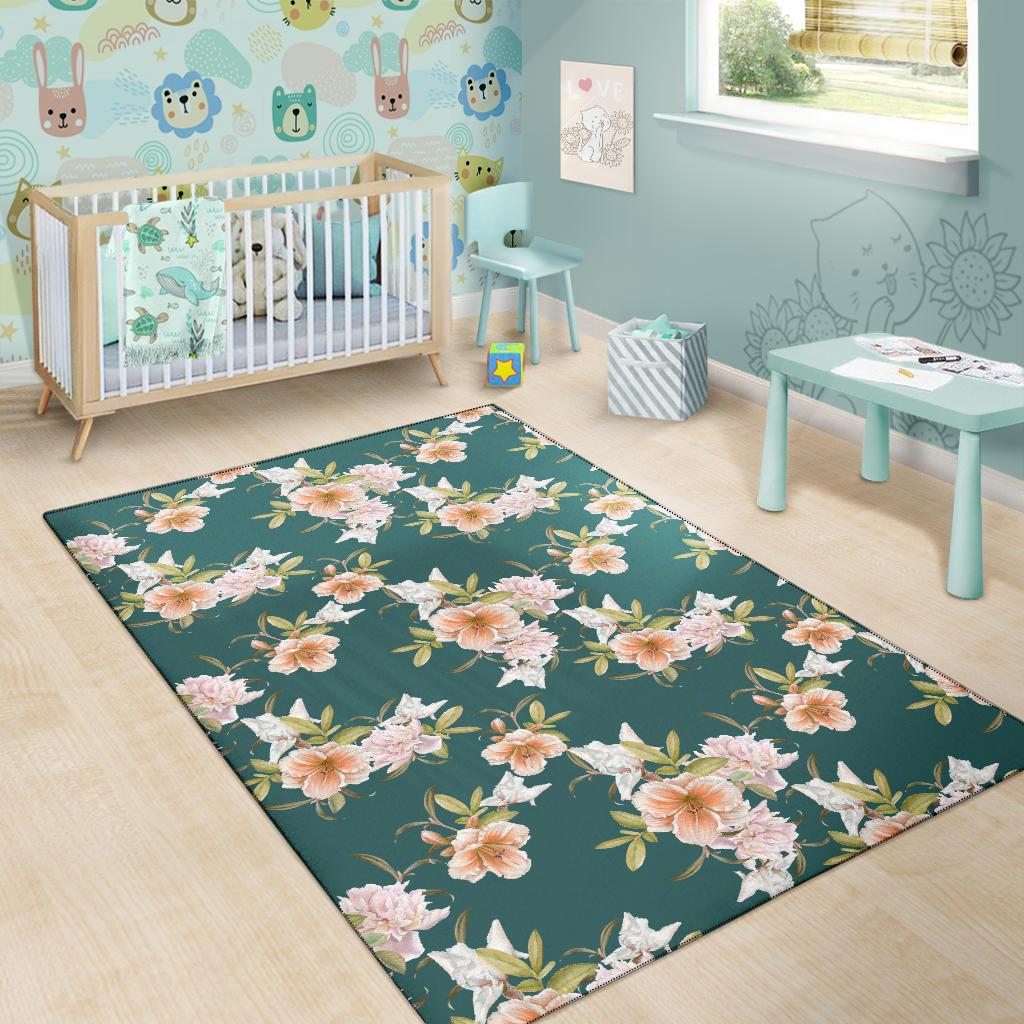 Iris Pattern Print Design IR01 Area Rugs
