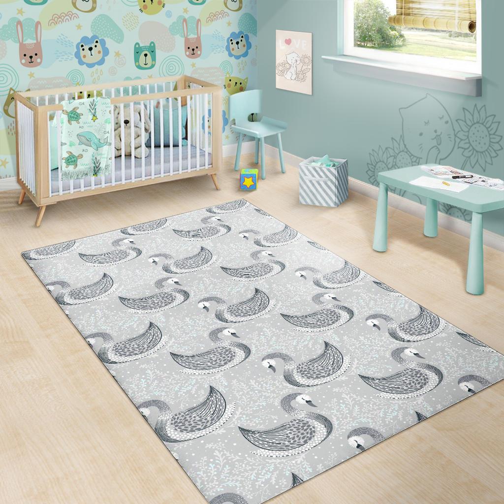 Swan Gray Pattern Area Rug
