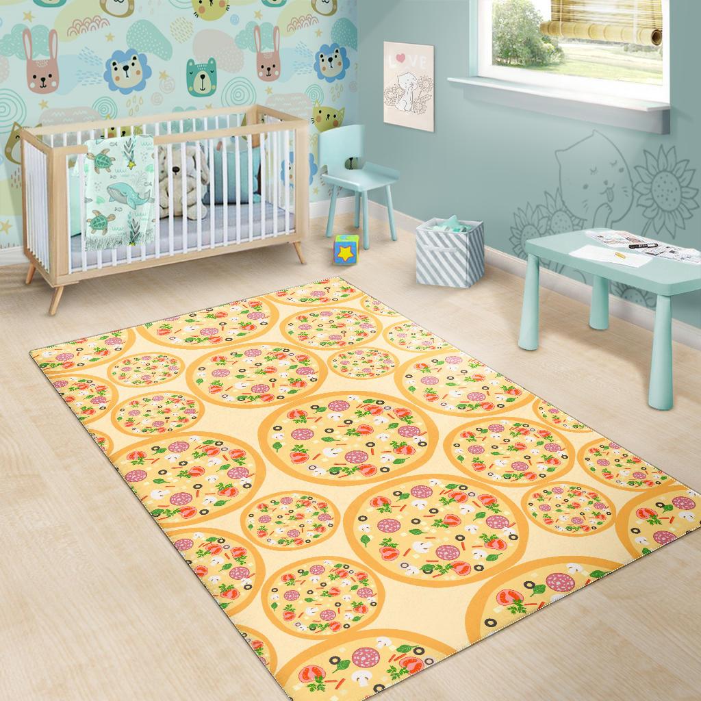 Pizza Theme Pattern Area Rug