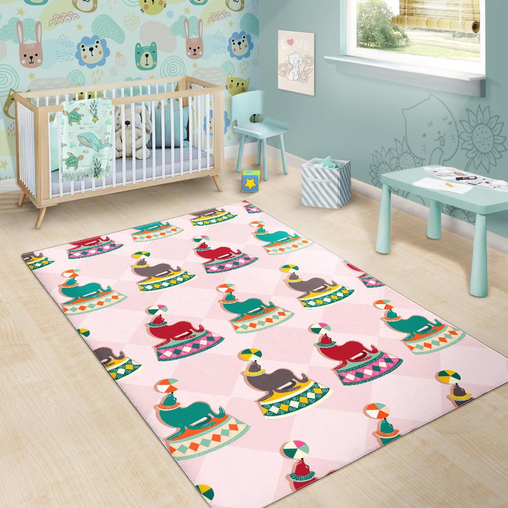 Colorful Sea Lion Pattern Area Rug
