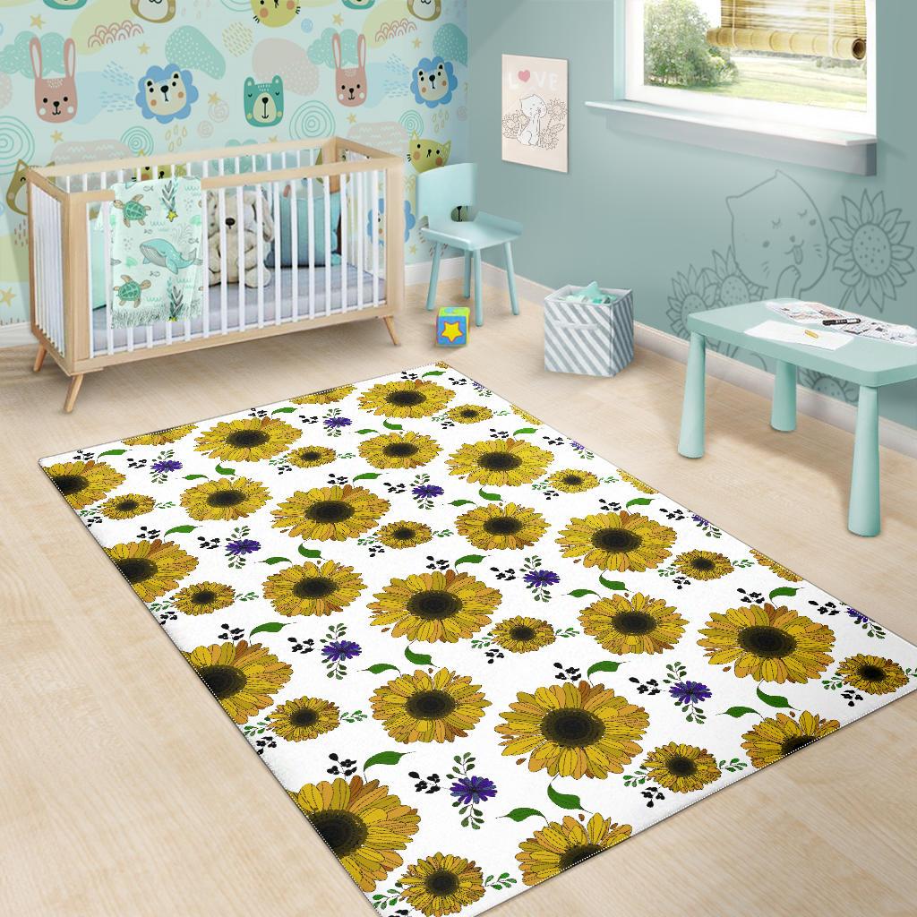 Sunflower Pattern Background Area Rug