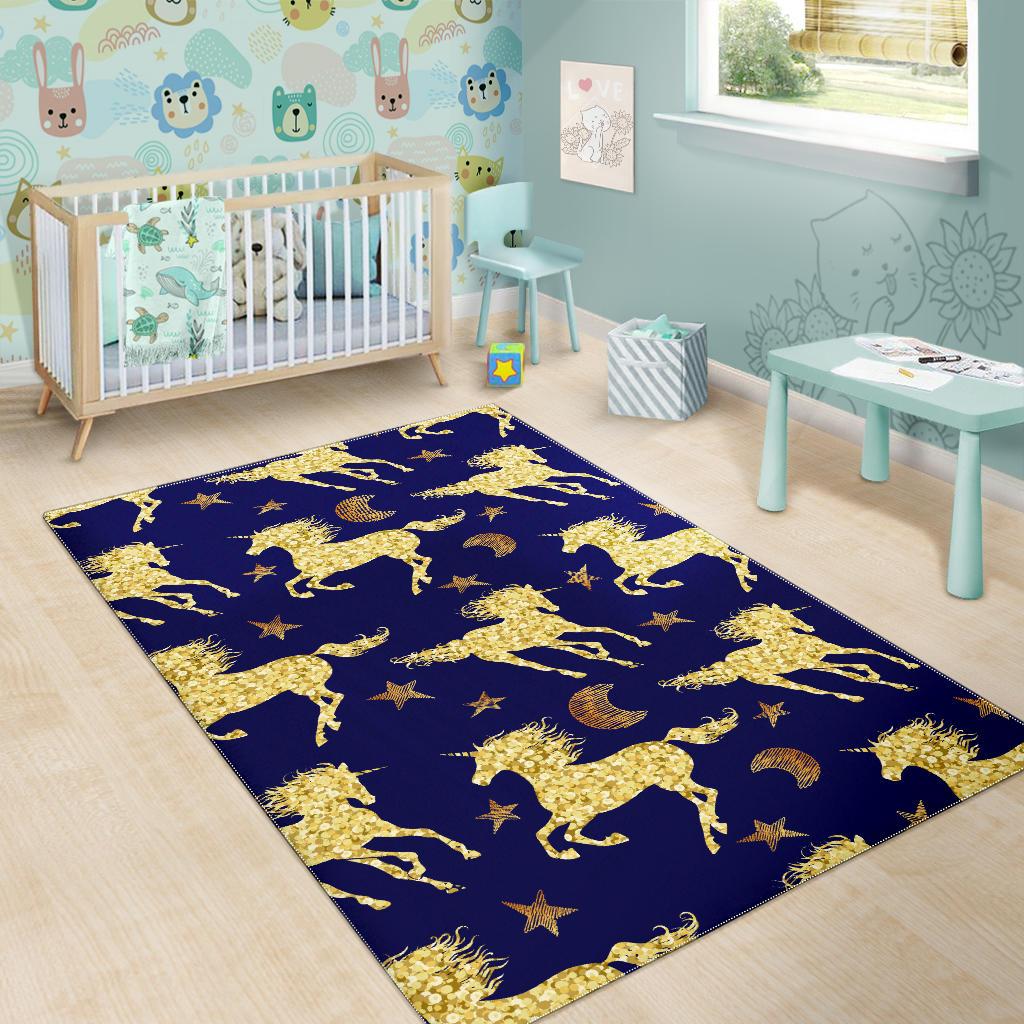 Unicorn Gold Pattern Area Rug