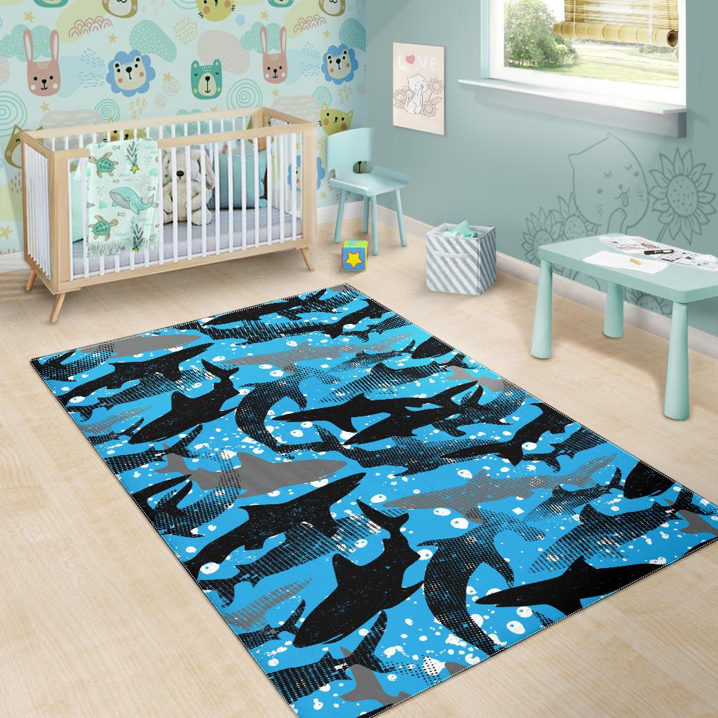 Shark Pattern Background Area Rug