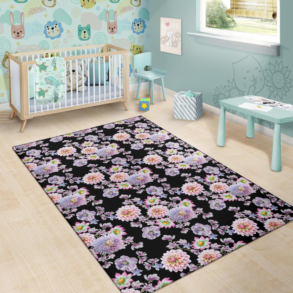 Dahlia Pattern Print Design DH012 Area Rugs