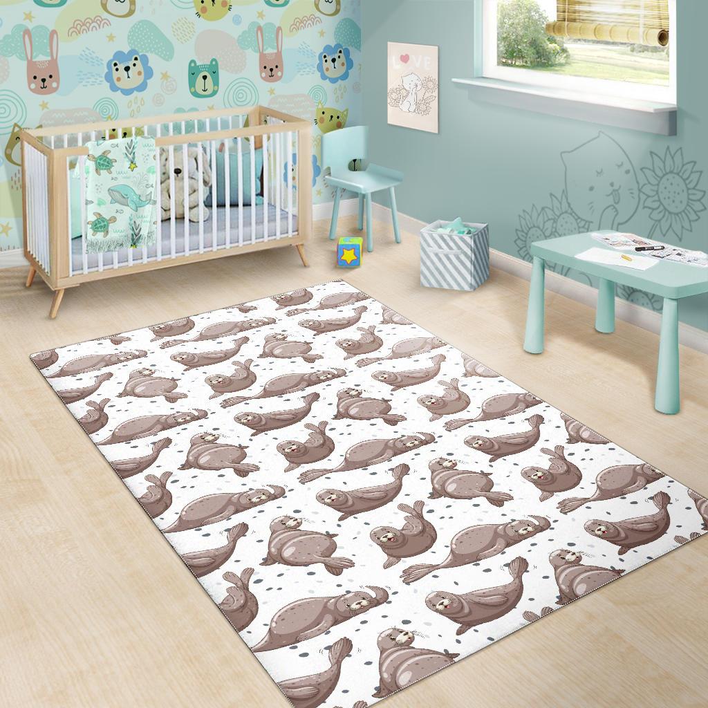 Sea Lion Pattern. Background Area Rug