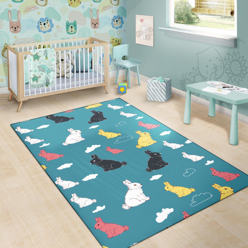 Rabbit Pattern Print Design RB014 Area Rugs