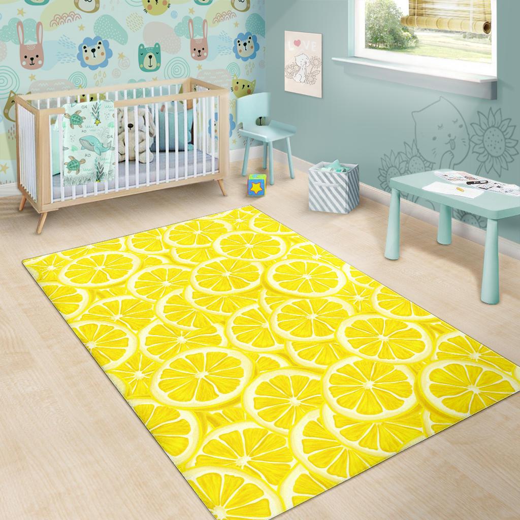 Sliced Lemon Pattern Area Rug