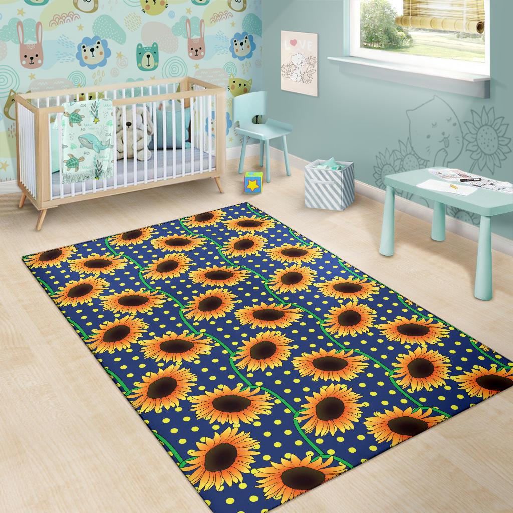 Sunflower Pattern Print Design SF03 Area Rugs