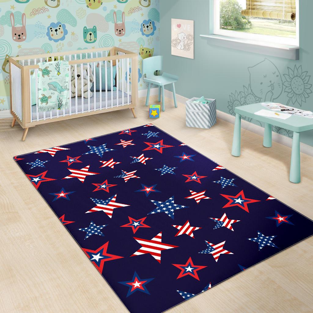 USA Star Pattern Theme Area Rug