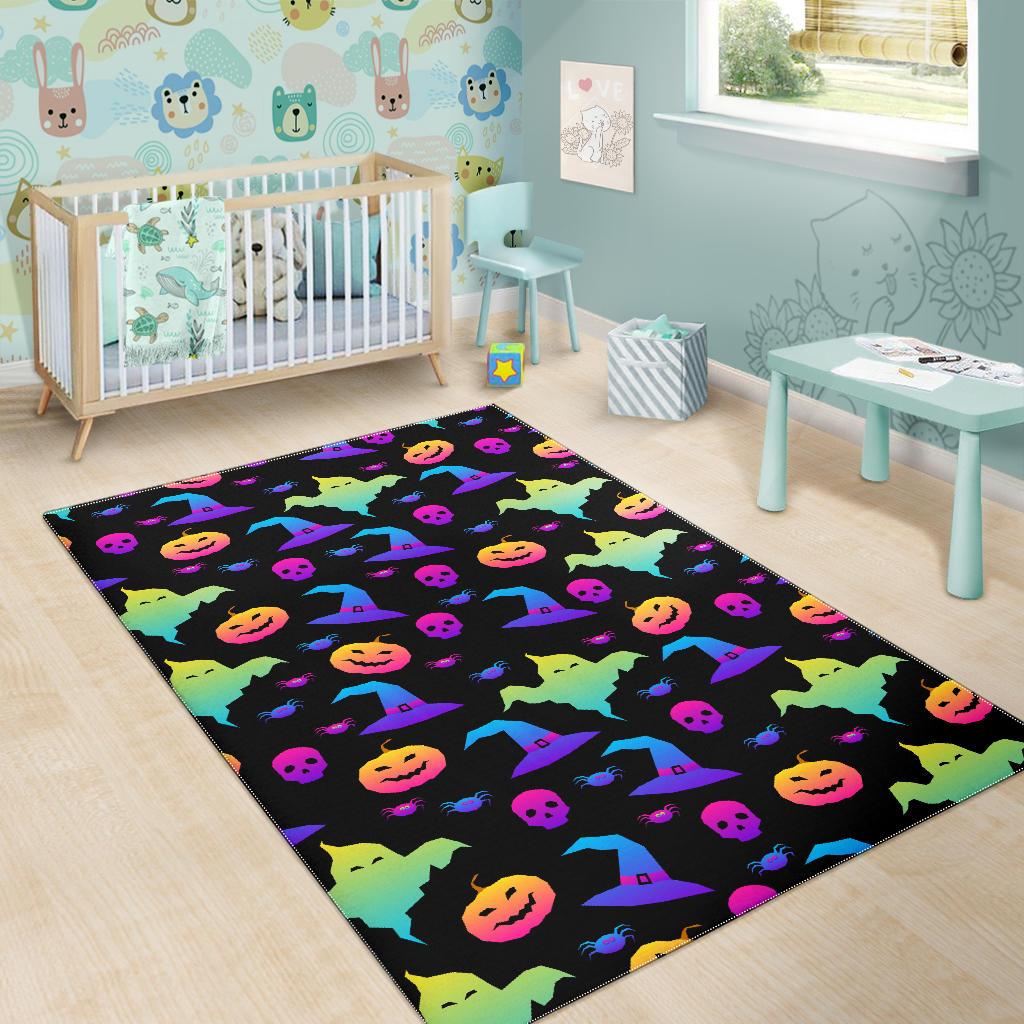 Colorful halloween background Area Rug