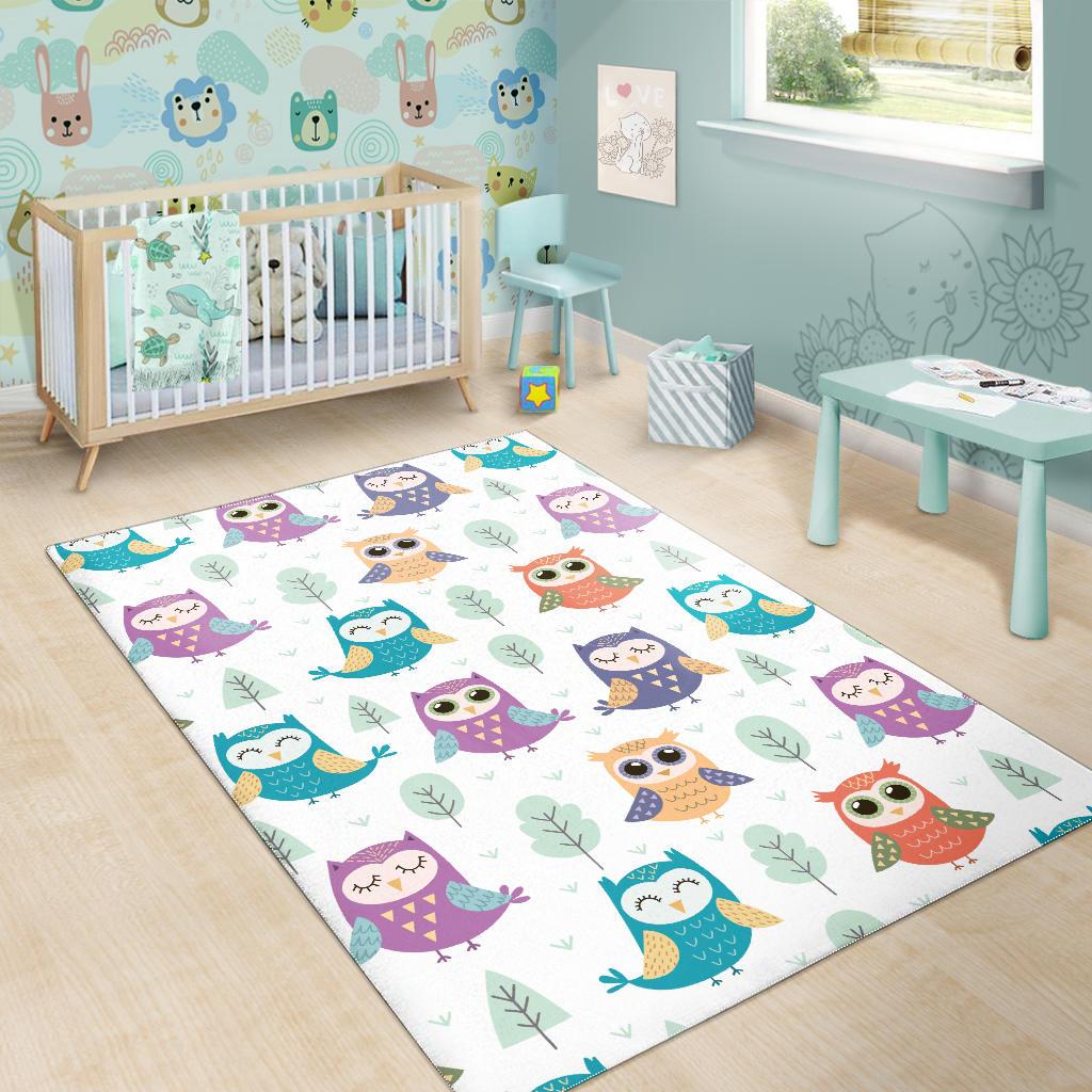Cute owl pattern Area Rug