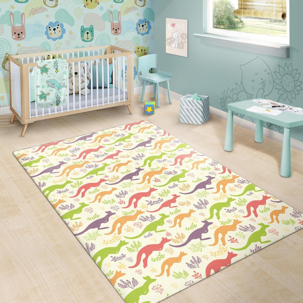 Colorful Kangaroo Pattern Area Rug