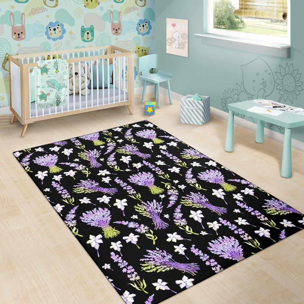 Lavender Pattern Print Design LV04 Area Rugs