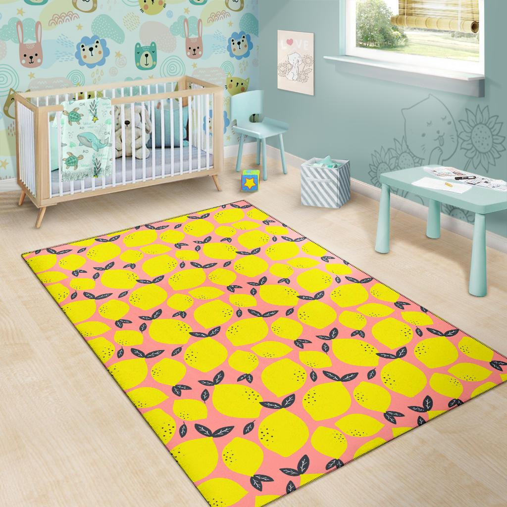 Lemon Pattern Print Design LM03 Area Rugs