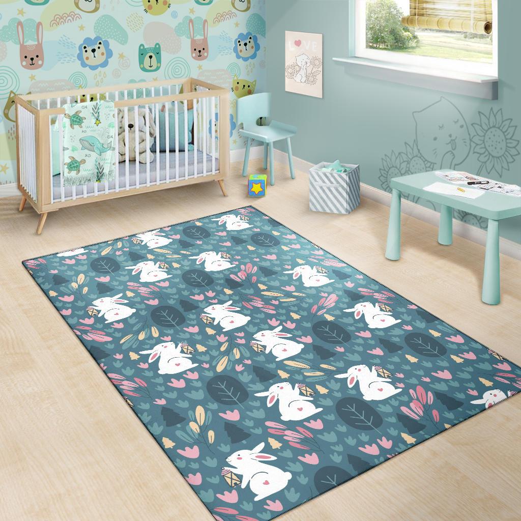 Rabbit Pattern Print Design RB013 Area Rugs