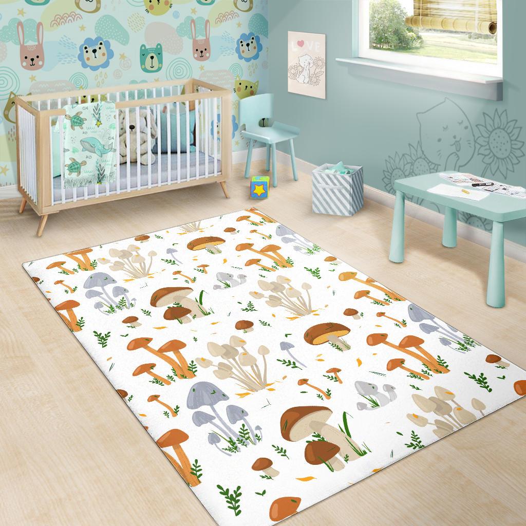 Mushroom Pattern Theme Area Rug