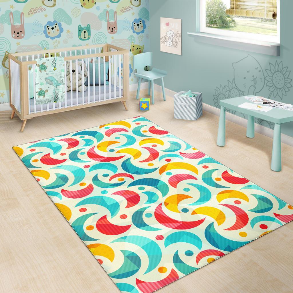 Colorful moon pattern Area Rug