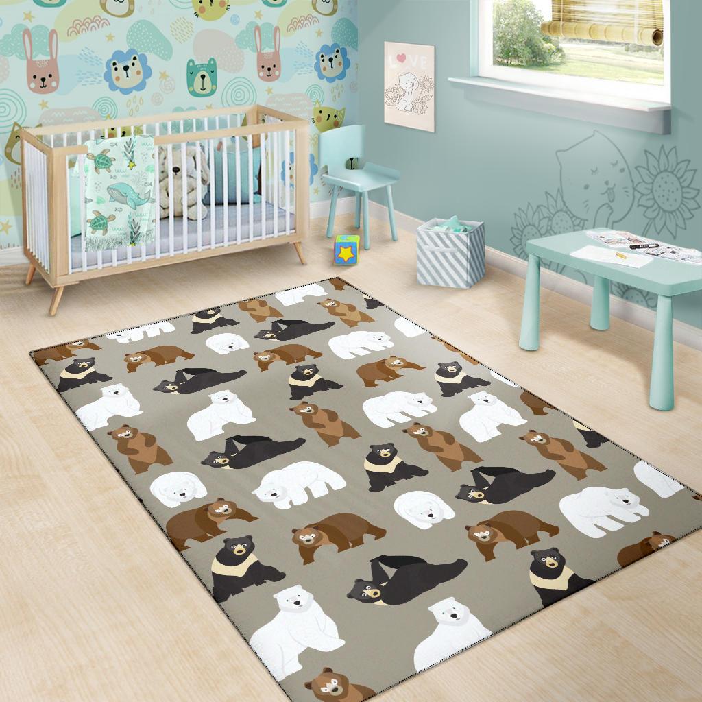 Bear Pattern Print Design BE03 Area Rugs