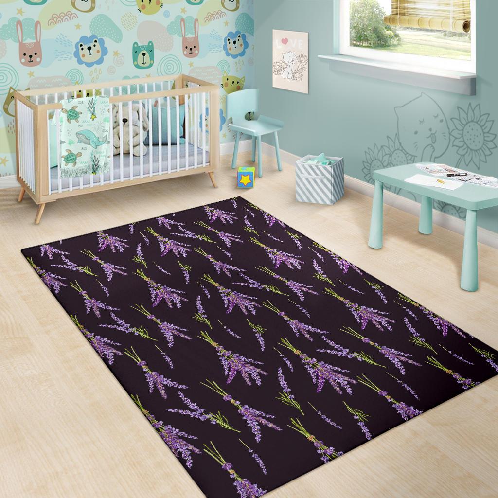 Lavender Pattern Print Design LV05 Area Rugs