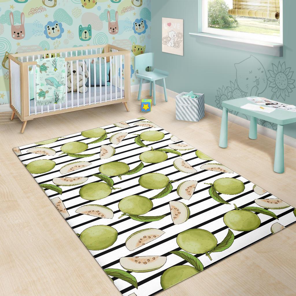 Guava Pattern Stripe background Area Rug