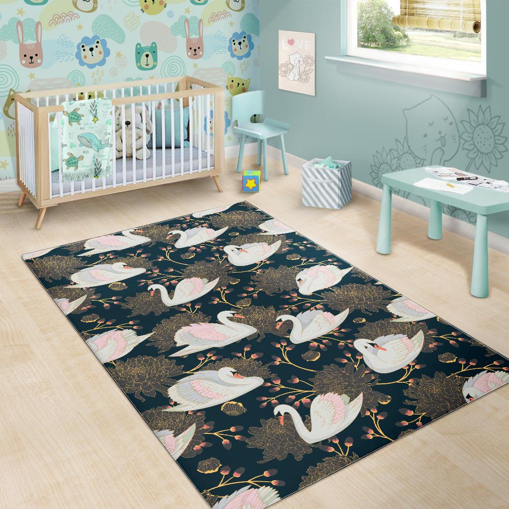 Swan Pattern Area Rug