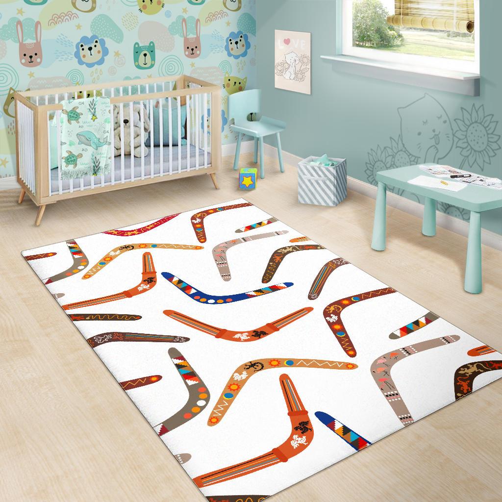 Boomerang Australian aboriginal ornament pattern Area Rug
