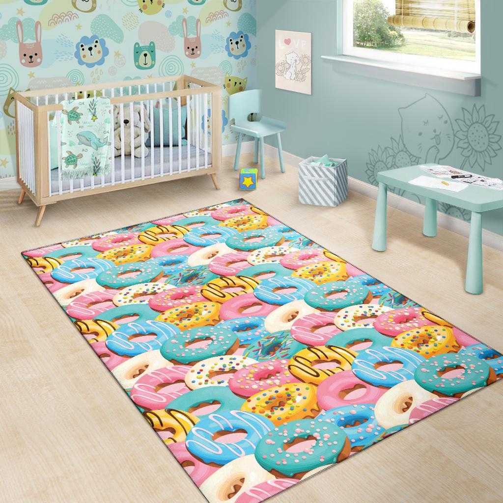 Donut Pattern Print Design DN01 Area Rugs