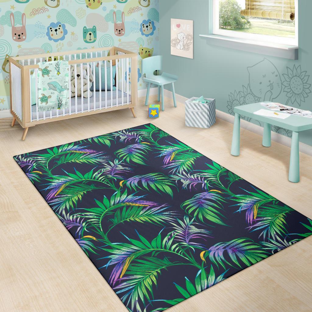 Palm Leaves Pattern Print Design PL04 Area Rugs