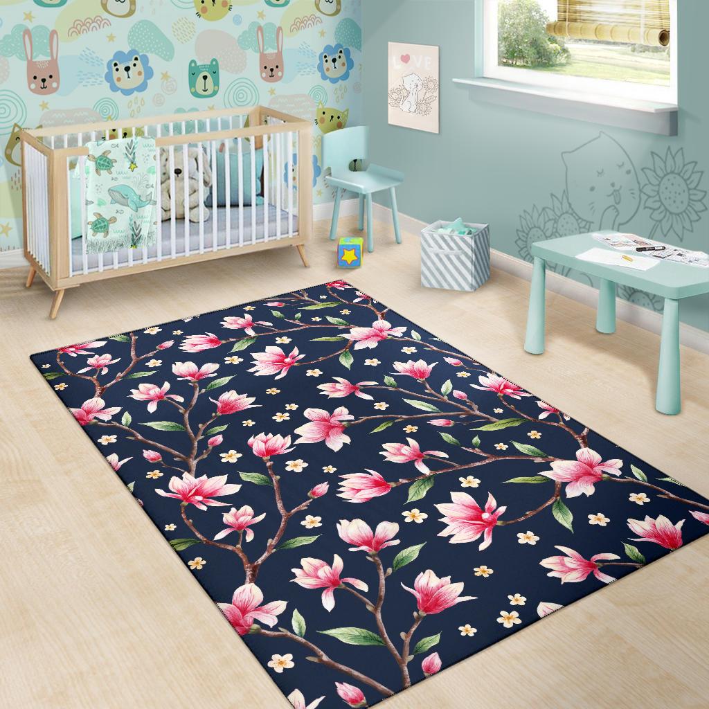 Magnolia Pattern Print Design MAG09 Area Rugs