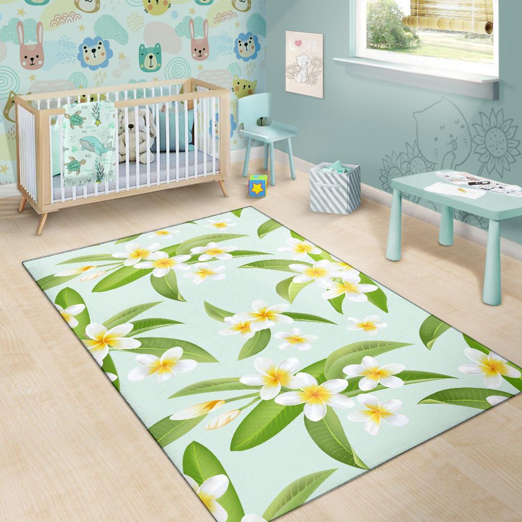 Yellow Plumeria Pattern Print Design PM024 Area Rugs