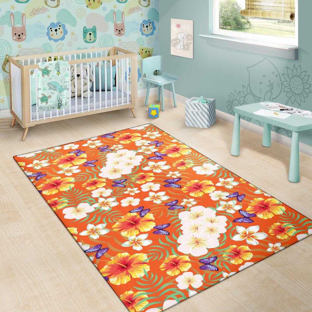 Tropical Flower Pattern Print Design TF027 Area Rugs