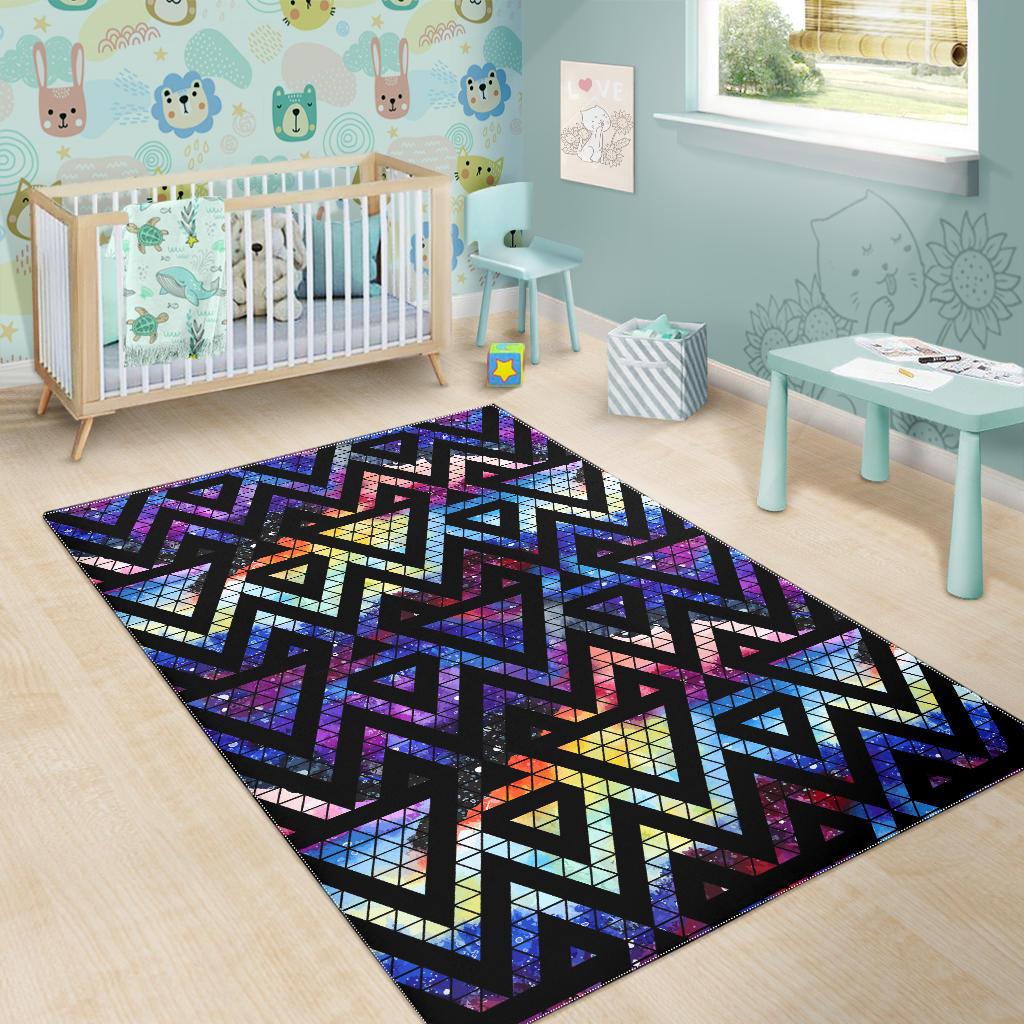 Space Colorful Tribal Galaxy Pattern Area Rug
