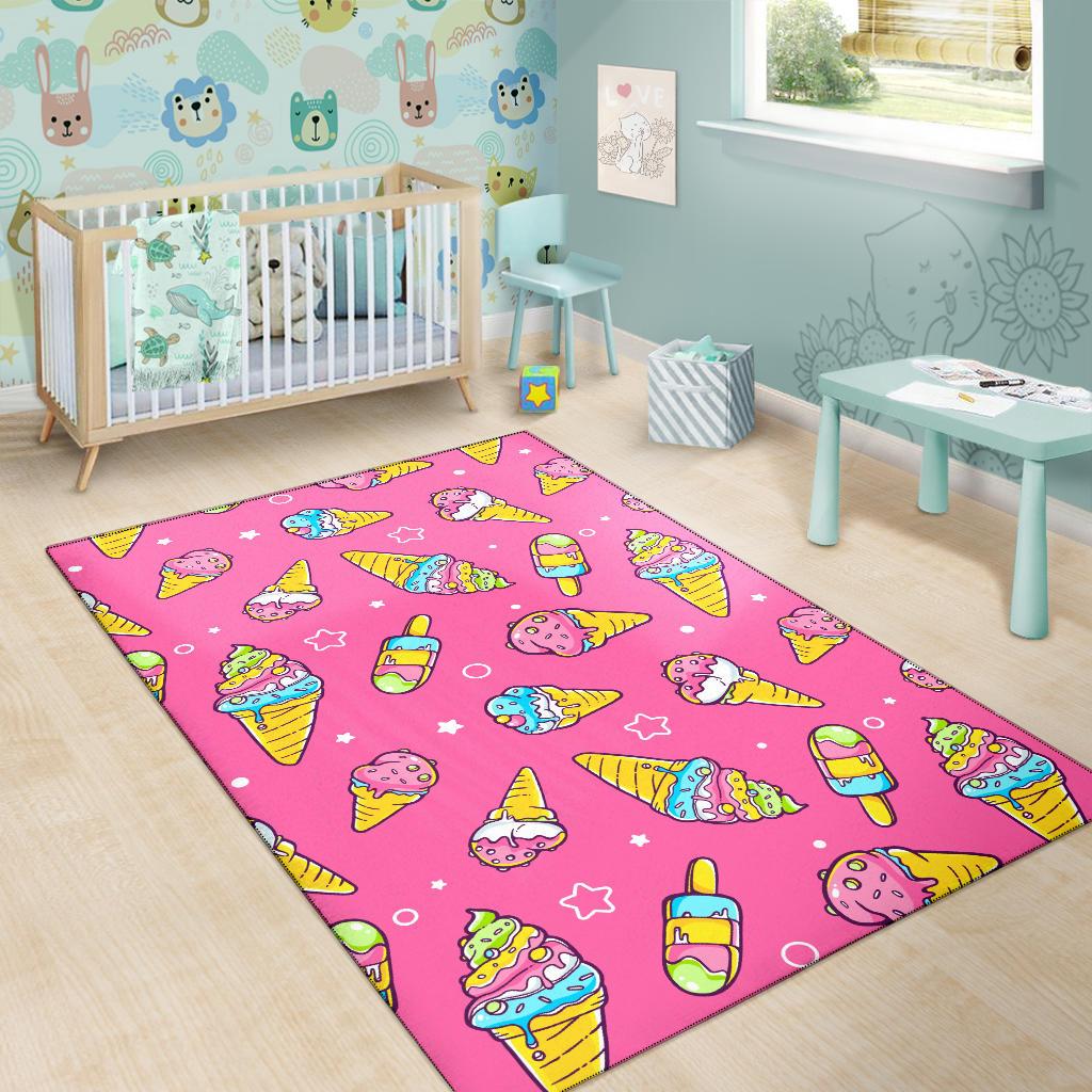 Ice Cream Pattern Print Design IC04 Area Rugs