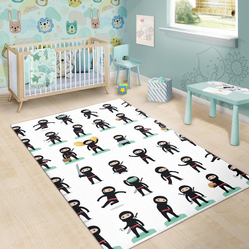 Cute ninja katana sword pattern Area Rug